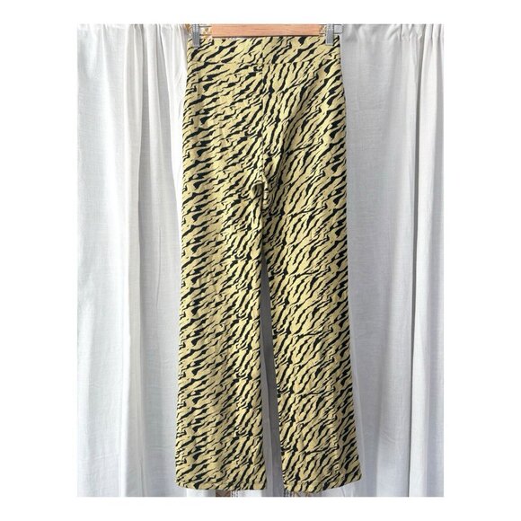 Free People Knit Flare Pants (Size XS) Rita Boho Animal Print High Rise Pull On - Picture 5 of 11